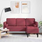 vidaXL Bank 3-zits L-vormig 160 cm stof bordeauxrood, Verzenden, Minder dan 150 cm, Stof, Driepersoons