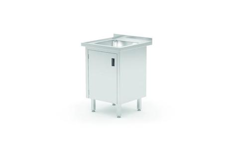 Spoeltafel | Enkele spoelbak | Met kast | RVS | 600 x 700..., Zakelijke goederen, Horeca | Meubilair en Inrichting, Verzenden