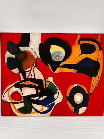 Abstracte Compositie in Rood beschikbaar voor biedingen