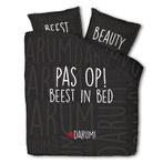 #DARUM! Dekbedovertrek #DARUM! Beest in Bed 2-persoons (200, Huis en Inrichting, Slaapkamer | Beddengoed, Verzenden, Zwart, Dekbedovertrek