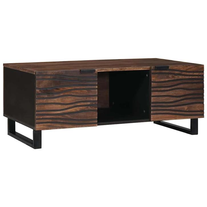 vidaXL Salontafel Bruin en zwart 100 x 54 x 40 cm, Huis en Inrichting, Tafels | Salontafels, Nieuw, 50 tot 100 cm, Overige houtsoorten