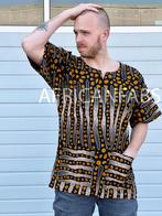 Bruin / Zwart Bogolan Dashiki Shirt / Dashiki Jurk - Afrikaa, Ophalen of Verzenden, Nieuw