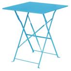 Vierkante opklapbare stalen tafel turquoise 60cm |, Verzenden, Nieuw in verpakking