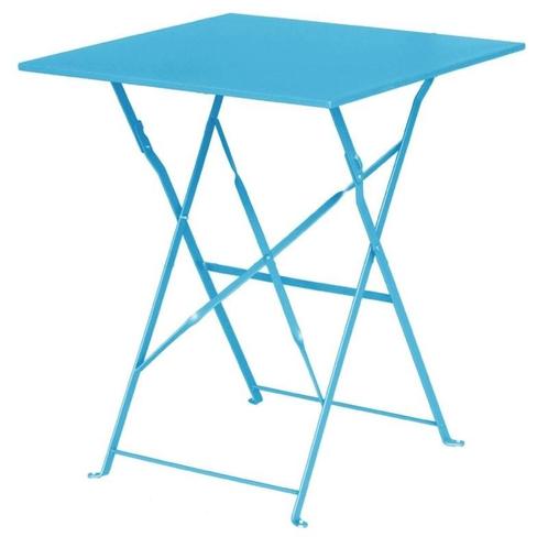 Vierkante opklapbare stalen tafel turquoise 60cm |, Zakelijke goederen, Horeca | Keukenapparatuur, Nieuw in verpakking, Verzenden