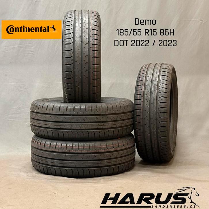185/55/15 86H Continental zomerbanden demo 4X, Auto-onderdelen, Banden en Velgen, 15 inch, Erkend duurzaam, Zomerbanden, 185 mm