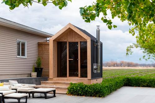 Hudson geïsoleerde buiten sauna veranda Red Cedar Canada, Sport en Fitness, Sauna, Fins of Traditioneel, Complete sauna, Nieuw
