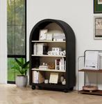 Boekenkast met Gebogen Ontwerp – 4 Lagen Houten Opbergrek, Verzenden, Nieuw