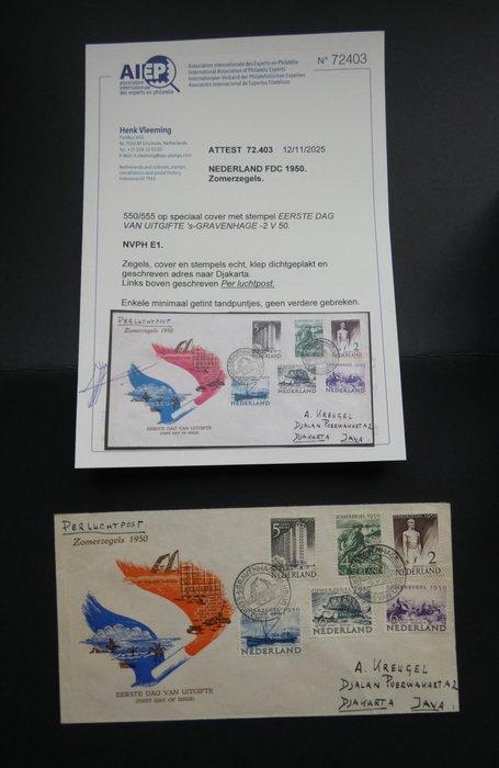 Nederland 1950 - Zomerzegels op FDC met Befund H. Veeling -, Postzegels en Munten, Postzegels | Nederland