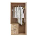 [en.casa] Kledingkast Bodolz 176x80x52 cm met 3 lades Sonoma, Verzenden, Nieuw