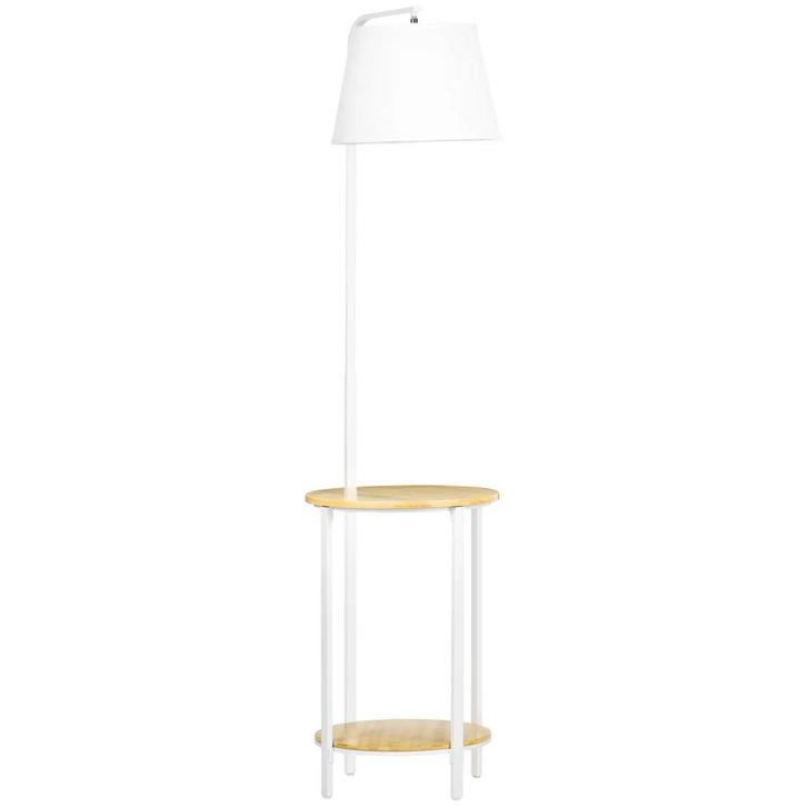 TRUUSK Staande Lamp 162 cm - 40 W - Met 2 Planken - Linnen L, Huis en Inrichting, Lampen | Hanglampen, Nieuw, Verzenden