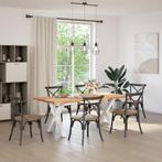 vidaXL Eettafel rechthoekig 200x90x74 cm massief eikenhout, Huis en Inrichting, Tafels | Eettafels, Verzenden, Nieuw