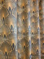 300x280 cm! Stof groen vervaagd met motief Art Déco goud,