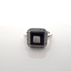 18 Krt. Witgouden ring met cluster van edelstenen (zirconia), Sieraden, Tassen en Uiterlijk, Ringen, Gebruikt, Overige kleuren