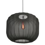 Japandi hanglamp zwart met stoffen kap 55cm - Sable, Verzenden, Nieuw, Japandi