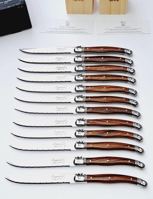 Laguiole - 12x Steak Knives - Brown - style de -, Antiek en Kunst, Antiek | Keukenbenodigdheden