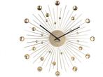Karlsson Sunburst - Wandklok - Kristal - Goud - Ø50cm, Huis en Inrichting, Verzenden, Zo goed als nieuw