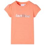vidaXL Kindershirt met kapmouwen 116 neonoranje, Verzenden, Nieuw