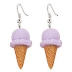 Fako Bijoux® - Oorbellen - IJsjes - Hoorntjes - Paars, Verzenden, Nieuw