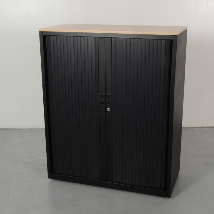 Gispen Meta roldeurkast, mat zwart, 120 x 100 cm, incl. 2, Huis en Inrichting, Kasten | Roldeurkasten en Archiefkasten, Ophalen of Verzenden