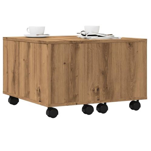 vidaXL Salontafel 60x60x38 cm bewerkt hout artisanaal, Huis en Inrichting, Tafels | Salontafels, 50 tot 100 cm, Nieuw, Overige houtsoorten