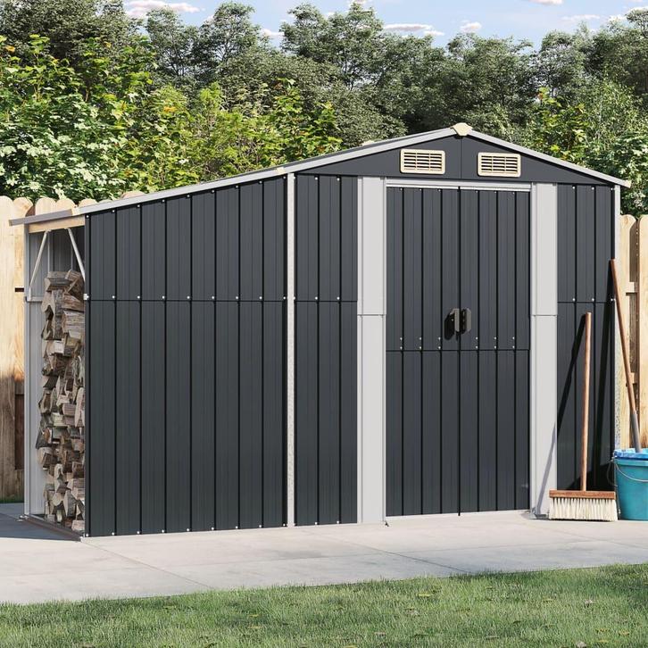 vidaXL Tuinschuur 277x93x179 cm gegalvaniseerd staal, Tuin en Terras, Tuinhuizen, Nieuw, Verzenden