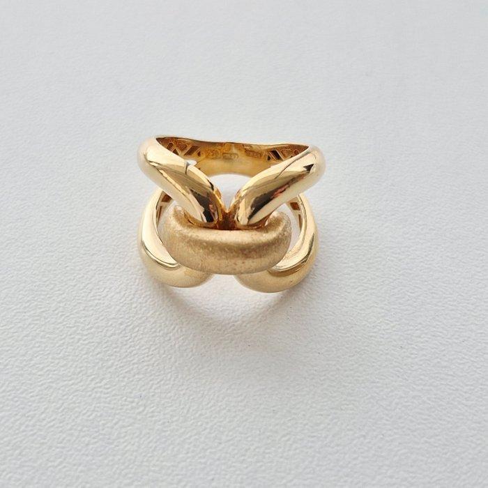 Ring - 18 karaat Geel goud - Matte & glanzende afwerking, Sieraden, Tassen en Uiterlijk, Ringen