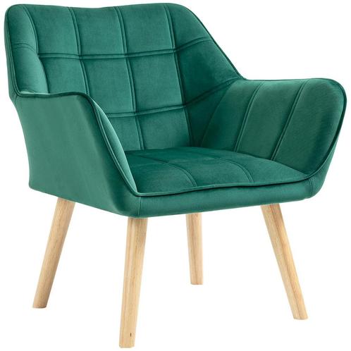 TRUUSK Enkele Fauteuil Relaxfauteuil In Fluweel Look Scandin, Huis en Inrichting, Stoelen, Nieuw, Verzenden