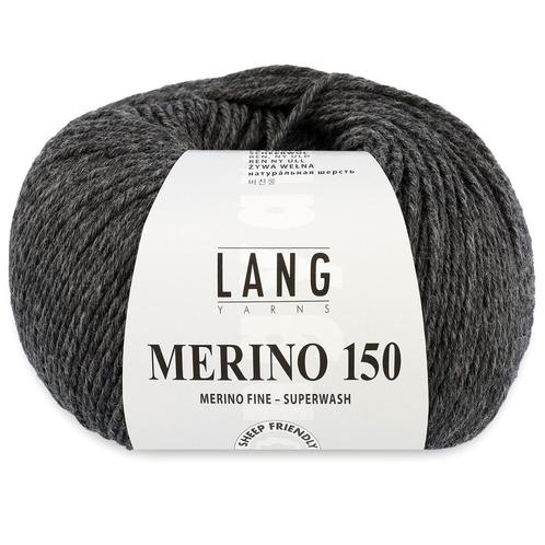 Lang Yarns Merino 150 - 270 donkergrijs mix - Merinowol Ga, Hobby en Vrije tijd, Breien en Haken, Ophalen of Verzenden
