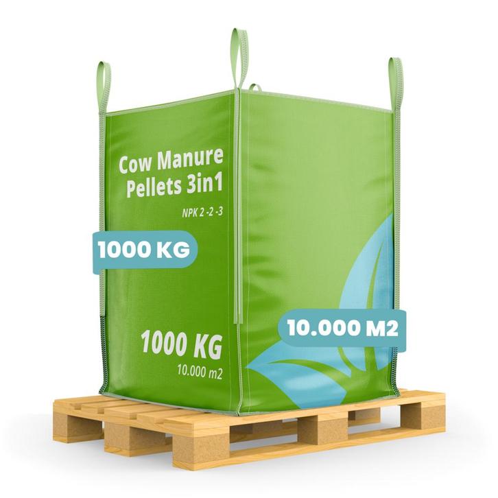Koemestkorrels 3in1 (bigbag 1000 kg - voor 10.000 m2), Tuin en Terras, Aarde en Mest, Koemestkorrels, Verzenden