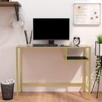 vidaXL Computerbureau 100x36x74 cm gehard glas transparant, Huis en Inrichting, Bureaus, Verzenden, Nieuw