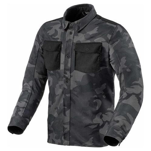 REVIT! Overshirt Tracer Air 2 Jas Camo Donker Grijs, Motoren, Kleding | Motorkleding, Heren, Nieuw met kaartje, Jas | textiel