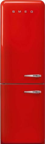 Smeg FAB32LRD5 retro jaren 50 koelkast - rood - linksdraaien, 150 tot 200 liter, Verzenden, 60 cm of meer, Met aparte vriezer