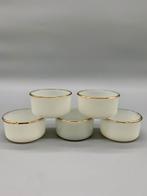 Set Arcopal Arlequin cups crème/goud 5 stuks, Antiek en Kunst, Antiek | Servies los, Ophalen of Verzenden