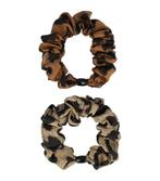 Scrunchie Hair Tie Panter Print Duo Bruin, Nieuw