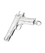 Zilveren Pistool automatisch kettinghanger, Verzenden, Nieuw