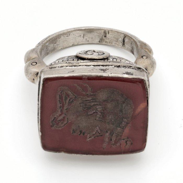 Zilver - Ring - Agaat, Antiek en Kunst, Kunst | Niet-Westerse kunst