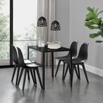 Eethoek Delft glazen eettafel met 4 stoelen zwart, Huis en Inrichting, Tafels | Eettafels, Verzenden, Nieuw