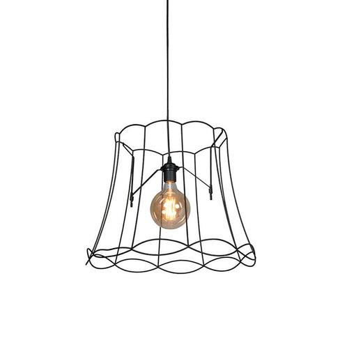Retro hanglamp zwart 50 cm - Granny Frame, Huis en Inrichting, Lampen | Hanglampen, Nieuw, Overige materialen, 75 cm of meer