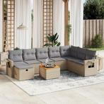 vidaXL 9-delige Loungeset met kussens poly rattan gemengd, Verzenden, Nieuw, Rotan, Loungeset