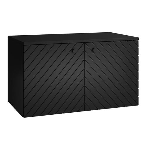 Wastafelkast Orlando 80 x 44 x 46 cm Zwart Badkamerkast, Huis en Inrichting, Badkamer | Badkamermeubels, Nieuw, Wastafelkast, Verzenden