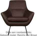 Bruine leren moderne design fauteuils - Rancho Leer Brown (, Nieuw, Ophalen of Verzenden, 75 tot 100 cm, Leer