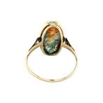 Gouden vintage ring met mosagaat 14 kt, Sieraden, Tassen en Uiterlijk, Ringen, Ophalen of Verzenden, Nieuw