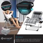 Tuinstoel - Ligstoel - Verstelbaar - Opvouwbaar - Grijs - KE, Tuin en Terras, Verzenden, Zo goed als nieuw