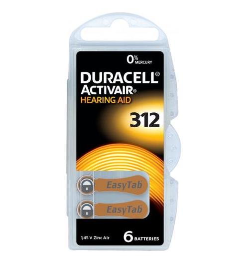 Duracell Hoorapparaat batterij DA312 bruin (6 stuks), Diversen, Verpleegmiddelen, Nieuw, Ophalen of Verzenden