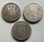 Nederland. Drie zilveren 1/2 guldens (1847, 1866 en 1898,, Postzegels en Munten, Munten | Nederland