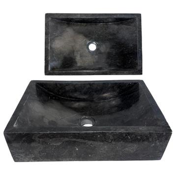 Wasbak | Wastafel | Marmer | 45x30x12 | Natuursteen | Zwart beschikbaar voor biedingen