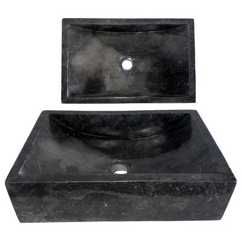 Wasbak | Wastafel | Marmer | 45x30x12 | Natuursteen | Zwart, Doe-het-zelf en Verbouw, Sanitair, Wastafel, Nieuw, Steen, Verzenden