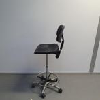 Labkoo hoge werkplaatsstoel met schade - zwarte PU zitting, Huis en Inrichting, Stoelen, Nieuw, Ophalen of Verzenden