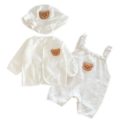 3-delig mouwloos baby pakje met zonnehoedje en vestje, Kinderen en Baby's, Babykleding | Maat 62, Jongetje of Meisje, Nieuw, Setje