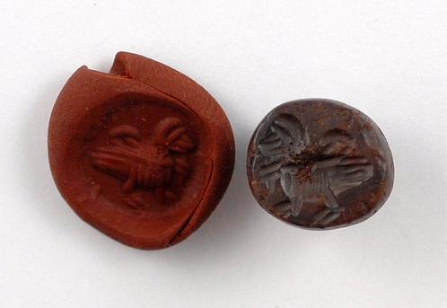 Ca 350-450ad Sassanian stone stamp seal with the image of..., Postzegels en Munten, Munten | Europa | Niet-Euromunten, Verzenden